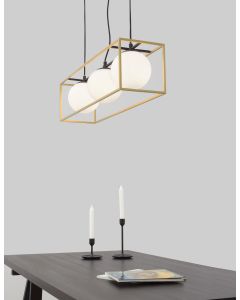 JULIET Brass & Black Metal White Opal Gl