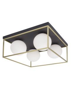 JULIET Brass & Black Metal White Opal Gl