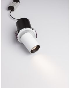 PIN White & Black Alum 12W Cree D:6-8.4