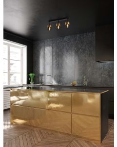 Sianna Smoky Glass Sandy Black & Brass G