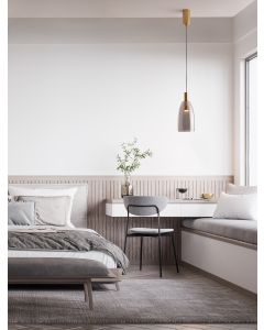 Imatia Brass Gold Metal & Smoky Glass L
