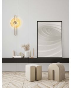 Nous Brass Gold Metal & Amber Glass LED