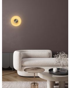 Nous Brass Gold Metal & Amber Glass LED