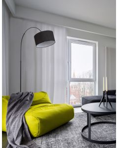 SAMA Black Fabric Shade Black Aluminium
