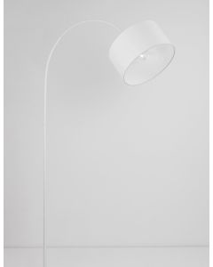 SAMA White Fabric Shade White Aluminium