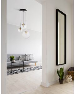 MIRALE Clear Glass & Gold Metal Black PV