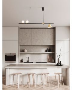 SWAY Sandy Black Metal & Brass Gold LED