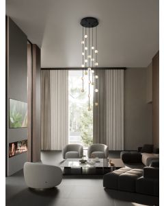 Alcinoe Triac Dimmable Matt Black & Gol