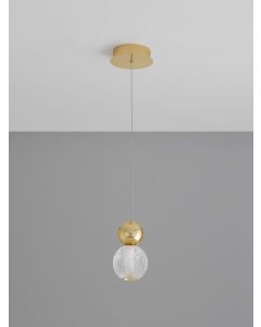 BRILLE Gold Aluminium & Clear Glass LED