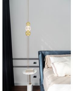 BRILLE Gold Aluminium & Clear Glass LED