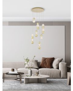 BRILLE Gold Aluminium & Clear Glass LED