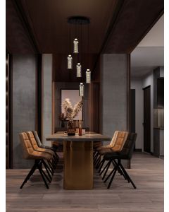 Lune Triac Dimmable Chrome Steel & Alum