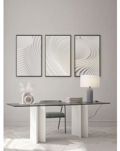 Ammos Gray Natural Concrete & White Fabr