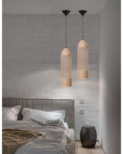 MIA Pendant light, Iron & Rattan, Natura