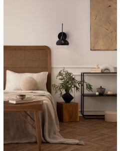 Fado Black Rattan Black Wire & Base L