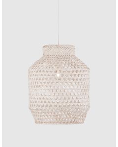 MIA Pendant light, Metal & Bamboo, White