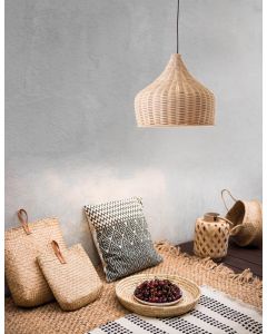 MIA Natural Ratan & Wood Black Fabric Wi
