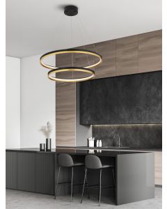MR JOHN Pendant Light Black & Brass Gold