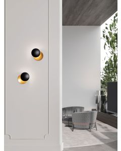 SHELL Wall Light Black & Gold Alum & Iro