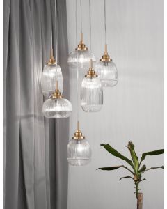 MOND Satin Gold Metal Clear Glass LED E1