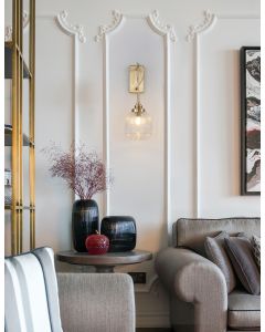 MOND Satin Gold Metal Clear Glass LED E1