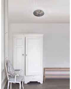 CLAM Smoke Chrome Glass White Metal LED