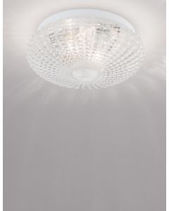 CLAM Clear Glass White Metal LED E27 2x1