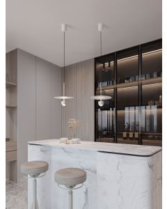 Edem Sandy White Aluminium & Steel LED