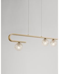 MIRANO Clear Structured Glass & Brass Go
