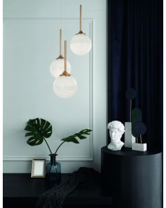 CANTONA White Opal Glass Brass Gold LED