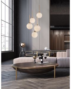 CANTONA White Opal Glass Brass Gold LED