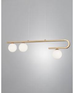 CANTONA White Opal Glass Brass Gold LED