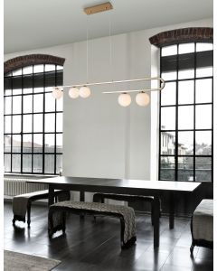 CANTONA White Opal Glass Brass Gold LED