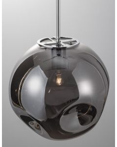 MAYAN Chrome Metal Smoky Gray Glass LED