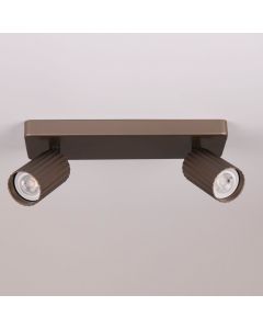Anna Twin GU10 Fluted Spotlight, Bronze
