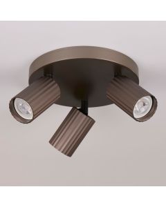 Anna Triple GU10 Fluted Spotlight, Bronz