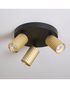 Anna Triple GU10 Fluted Spotlight, Anod