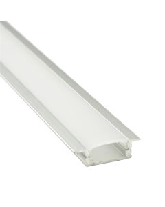 1m Alu Heat Sink with opal diffuser, end