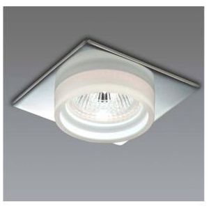 Spot DG vierkant chroom glas rond opaal