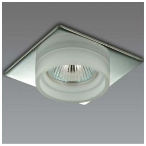 Spot DG vierkant mat alu glas rond opaal