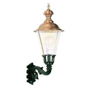 Schardam E27 groen/koper incl. wandsteun