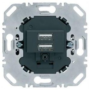 USB oplaadstopcontact 2-voudig antraciet