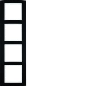 Afdekraam 4-v, berker B.3, aluminium zwa