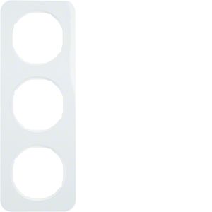 Afdekraam 3-v, berker R.1, polarwit glz.