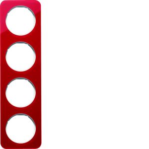 Afdekraam 4-v, berker R.1, rood acryl/po