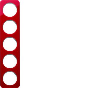 Afdekraam 5-v, berker R.1, rood acryl/po