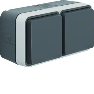 WCD 2-v hor. (#4) met behuizing, berker