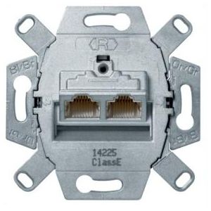 RJ-datacontactdoos 2-voudig, cat. 6, 45°
