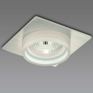 Spot DG vierkant alu glas rond opaal