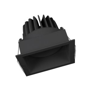 SP SQUARE DK ADJ 8W/3000K FL BK LEDV